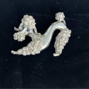Silver Poodle Brooch Vintage